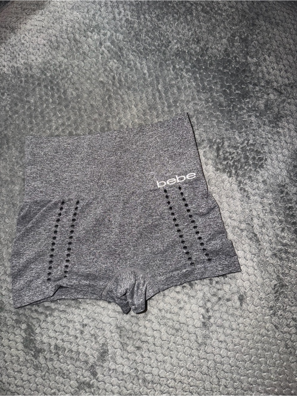 bebe Heather Gray High-Waist Seamless Shapewear Shorts